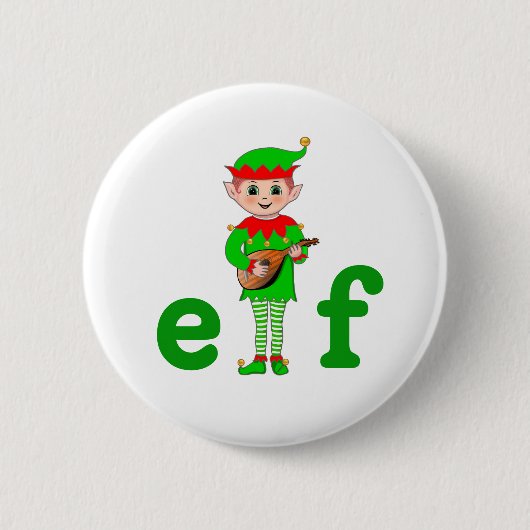 Moderne Muzikale Elf op Wit Ronde Button 5,7 Cm (Voorkant)