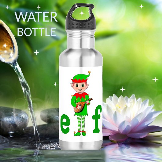 Moderne Muzikale Elf op Wit Waterfles