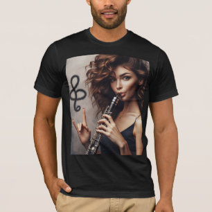 Moderne Muzikant Klarinet Muziek T-shirt