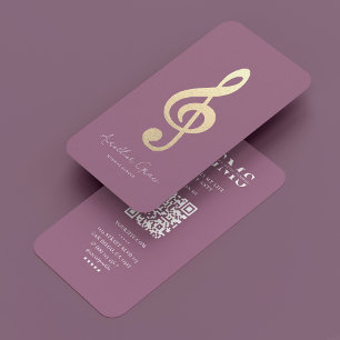 Moderne Muzikant Muzieknote Stof Roze Visitekaartje