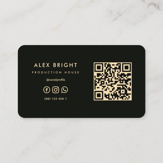 Moderne muzikant zanger opnemen zwart goud microfo visitekaartje (Achterkant)