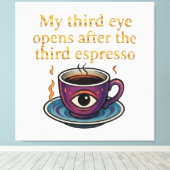 Moderne Mystieke Koffie Kunst Mijn derde oog colle Canvas Afdruk (Insitu (Houten vloer))