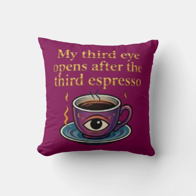 Moderne Mystieke Koffie Kunst Mijn derde oog colle Kussen (Voorkant)