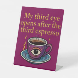 Moderne Mystieke Koffie Kunst Mijn derde oog colle Reclamebord Met Voetstuk