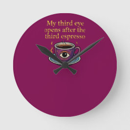 Moderne Mystieke Koffie Kunst Mijn derde oog colle Ronde Klok