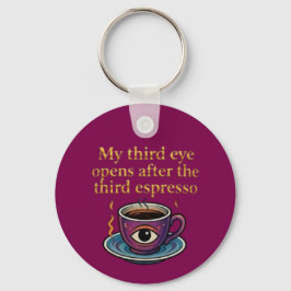 Moderne Mystieke Koffie Kunst Mijn derde oog colle Sleutelhanger