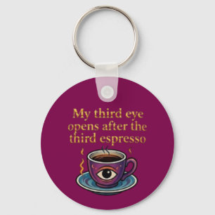 Moderne Mystieke Koffie Kunst Mijn derde oog colle Sleutelhanger