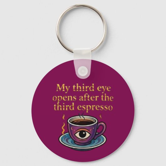 Moderne Mystieke Koffie Kunst Mijn derde oog colle Sleutelhanger (Voorkant)