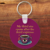 Moderne Mystieke Koffie Kunst Mijn derde oog colle Sleutelhanger (Voorkant)