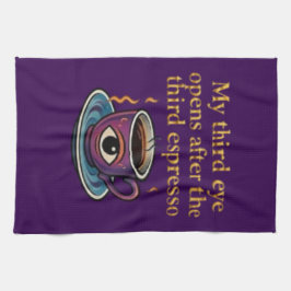 Moderne Mystieke Koffie Kunst Mijn derde oog colle Theedoek