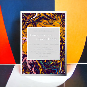 Moderne Naadloze Abstracte Golvende Whimsical Brui Folie Uitnodiging