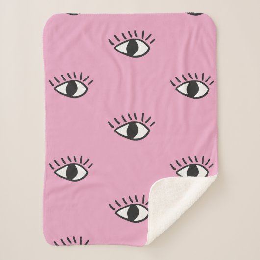 Moderne naadloze patronen met handgetekende ogen o sherpa deken (Voorkant)