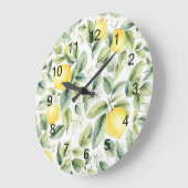 Moderne Naadloze Patroon Waterverf Gele Citroen Grote Klok (Hoek)