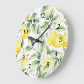 Moderne Naadloze Patroon Waterverf Gele Citroen Grote Klok (Hoek)