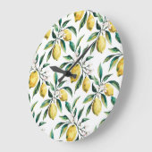 Moderne Naadloze Patroon Waterverf Gele Citroen Grote Klok (Hoek)