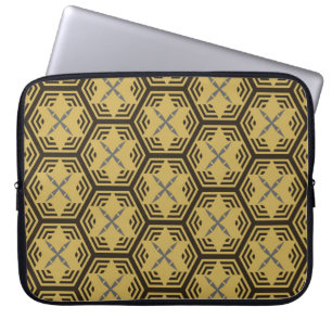 Moderne, naadloze vormgeving, gouden kleur. Geomet Laptop Sleeve