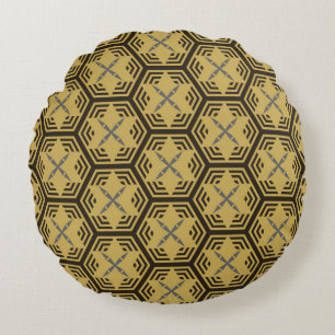 Moderne, naadloze vormgeving, gouden kleur. Geomet Rond Kussen