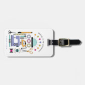 Moderne naaibenodigdheden en gereedschappen bagagelabel (Voorkant horizontaal)