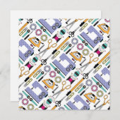 Moderne naaibenodigdheden en gereedschappen bedankkaart (Voorkant / Achterkant)