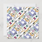 Moderne naaibenodigdheden en gereedschappen bedankkaart (Voorkant)