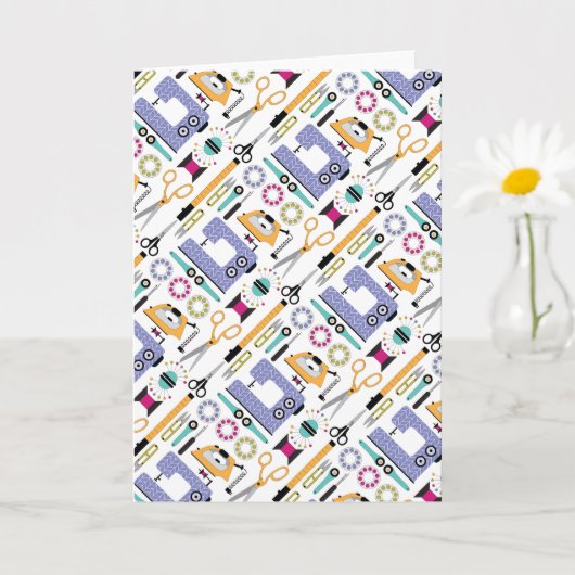 Moderne naaibenodigdheden en gereedschappen kaart (Kleine Plant)