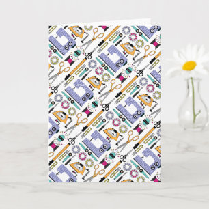 Moderne naaibenodigdheden en gereedschappen kaart