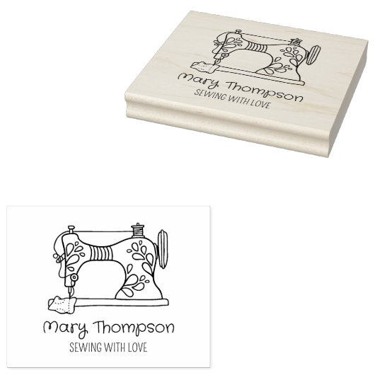 Moderne naaimachine, groot voor kleine bedrijven rubberstempel (Gestempeld)