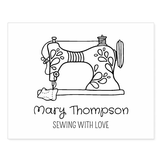 Moderne naaimachine, groot voor kleine bedrijven rubberstempel (Afrduk)