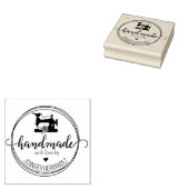 Moderne naaimachine handgemaakt met liefde rubberstempel (Gestempeld)