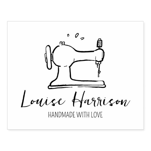 Moderne naaimachine, Handgemaakte Grote Zaken Rubberstempel (Afrduk)