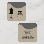 Moderne naaimachine naaister of kleermaker vierkante visitekaartje (Voorkant / Achterkant)