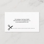 Moderne naaimachine op stof materiaal visitekaartje (Achterkant)