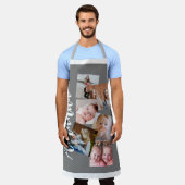 Moderne naam 6 foto collage gift schort (Gedragen)