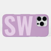 Moderne naam beginletters lila paars aangepast mon iPhone hoesje (Achterkant horizontaal)