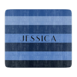 Moderne naam Blue Stripes patroon Snijplank