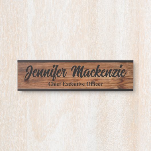 Moderne naam Bord Hout Grain Rustisch Deurteken Deurbordje (Voorkant)