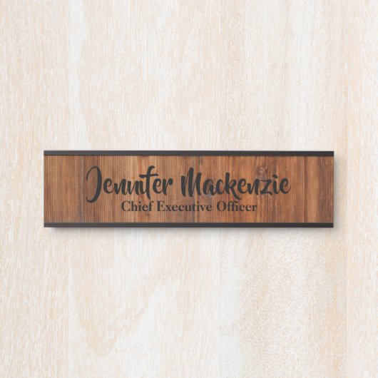 Moderne naam Bord Hout Grain Rustisch Deurteken Deurbordje (Voorkant)