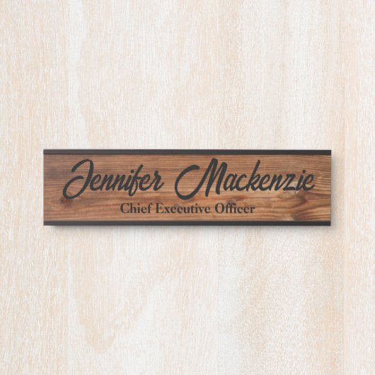 Moderne naam Bord Hout Grain Rustisch Deurteken Deurbordje (Voorkant)