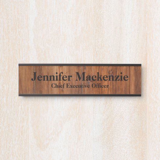 Moderne naam Bord Hout Grain Rustisch Deurteken Deurbordje (Voorkant)