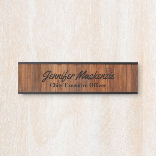 Moderne naam Bord Hout Grain Rustisch Deurteken Deurbordje (Voorkant)