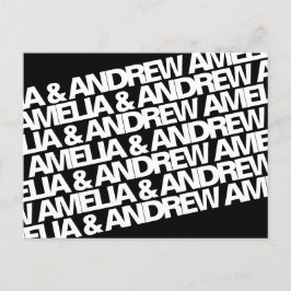 Moderne naam bruiloft Bewaar de datum Aankondigingskaart