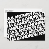 Moderne naam bruiloft Bewaar de datum Aankondigingskaart (Voorkant / Achterkant)