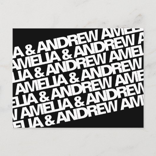 Moderne naam bruiloft Bewaar de datum Aankondigingskaart (Voorkant)