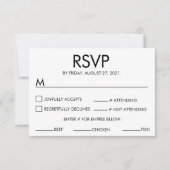 Moderne naam bruiloft RSVP Response Kaart Wit (Voorkant)