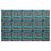 Moderne naam Collage Kinder/Boys Blue Stof (Fat Quarter)