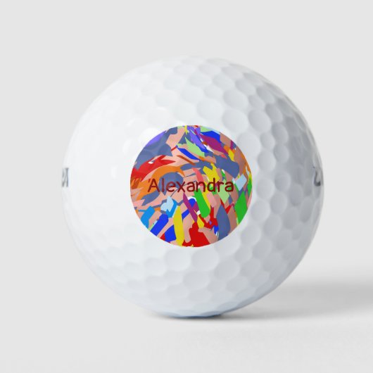 Moderne naam Custom Abstract Kleurrijk Golfballen (Voorkant)