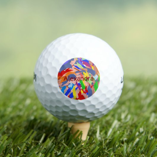 Moderne naam Custom Abstract Kleurrijk Golfballen (Insitu Shirt)