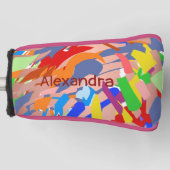 Moderne naam Custom Abstract Kleurrijk Golfheadcover (Voorkant)