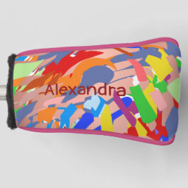 Moderne naam Custom Abstract Kleurrijk Golfheadcover