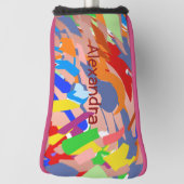 Moderne naam Custom Abstract Kleurrijk Golfheadcover (Draai 90)